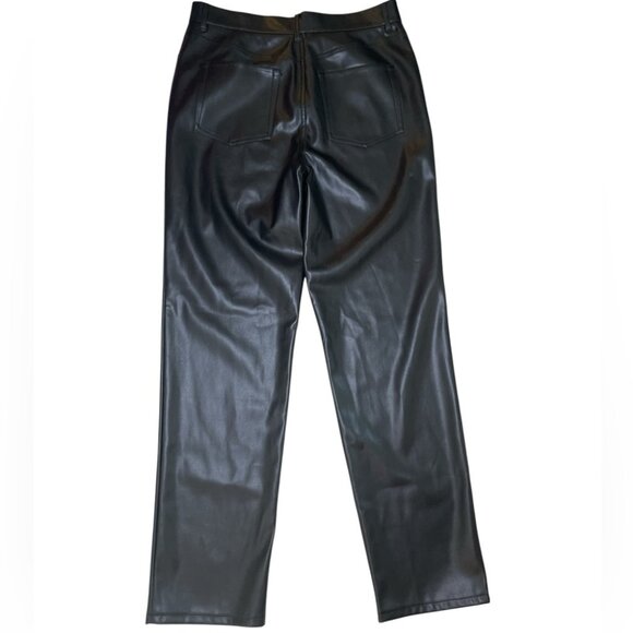 French Connection Etta Vegan Leather High Rise Straight Leg Pants sz 8 - Picture 2 of 8